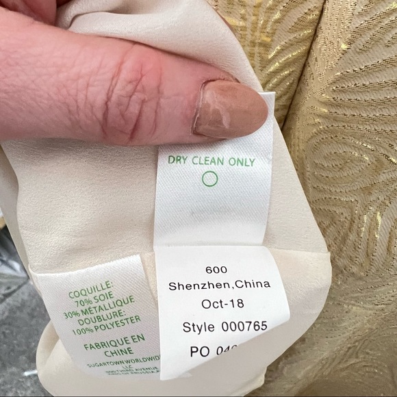 NWT Lilly Pulitzer Kariana Gold Silk Off-The-Shoulder Dress size 6 - Picture 13 of 13